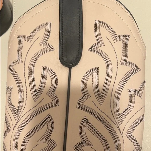 Lane Boots - Classic Square Boot - Jet Black and Pale Ivory - Striking, Stylish - Picture 2 of 10